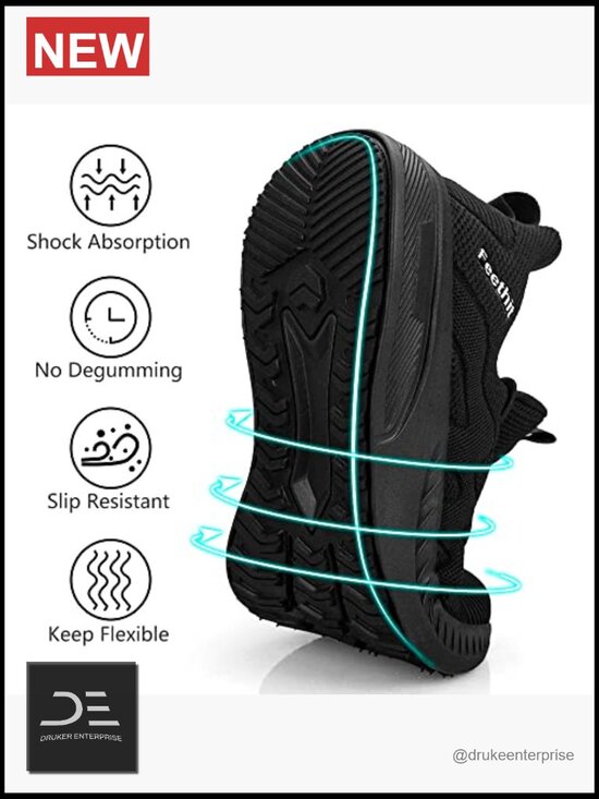 Non Slip Walking Sneakers Lightweight Breathable Slip On Running Shoes Athletic main image 5